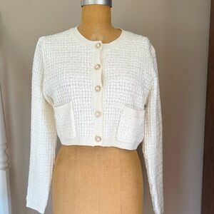 Jessica Simpson Cream Cardigan with Pearl Buttons NEW size medium